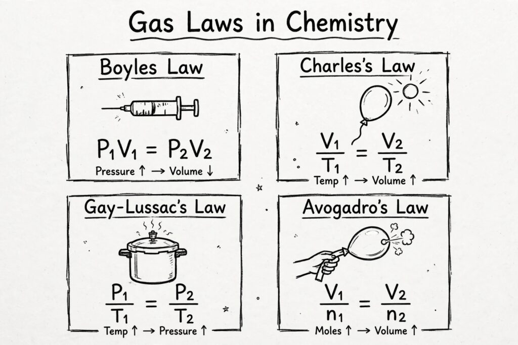 Gas Laws in Chemistry: Meaning, Types, Formulas