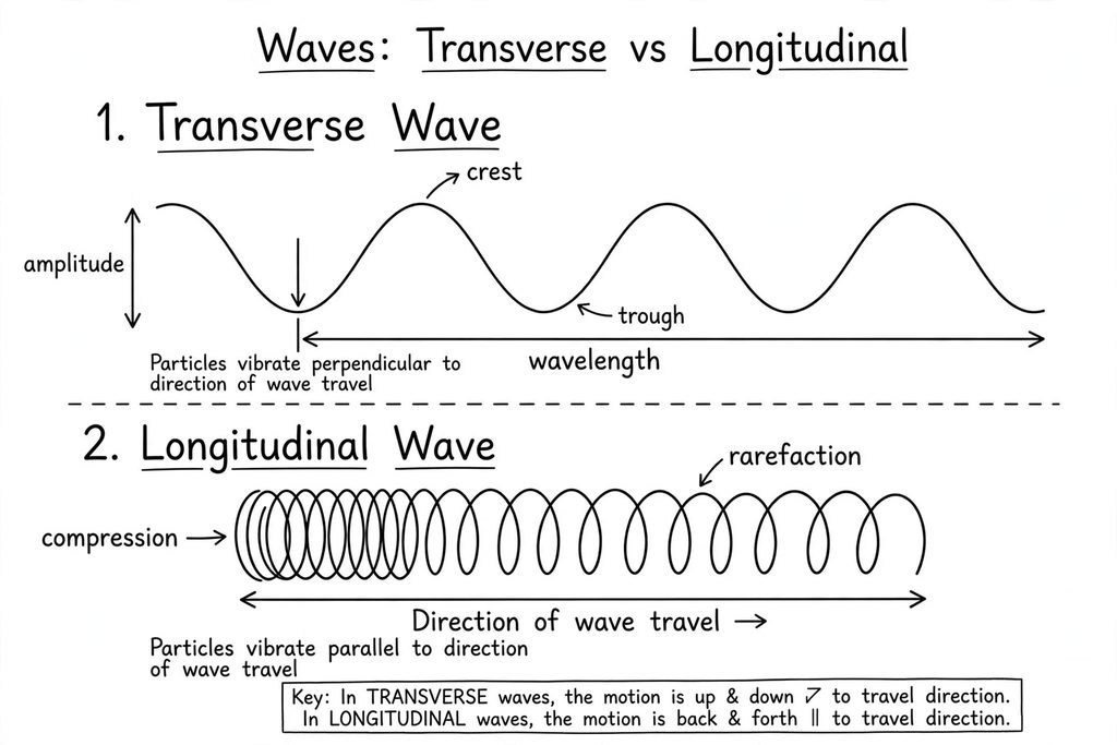 Transverse and longitudinal waves