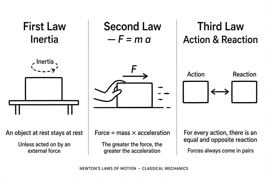 Newton's Laws of Motion: First, Second And Third Laws
